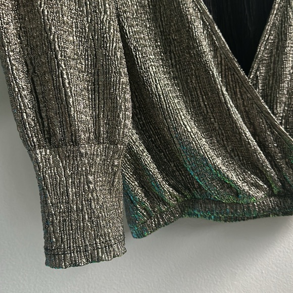 Metallic, dressy, crop top from Fashion Nova. - Picture 6 of 7